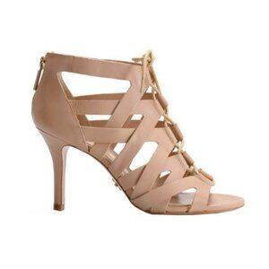 Pour La Victoire Camila Lattice Sandal - Polished Leather - Size 10M - Nude